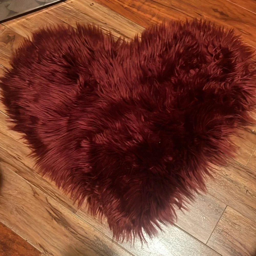 Plush heart shaped Bathroom rug/ Firm price
